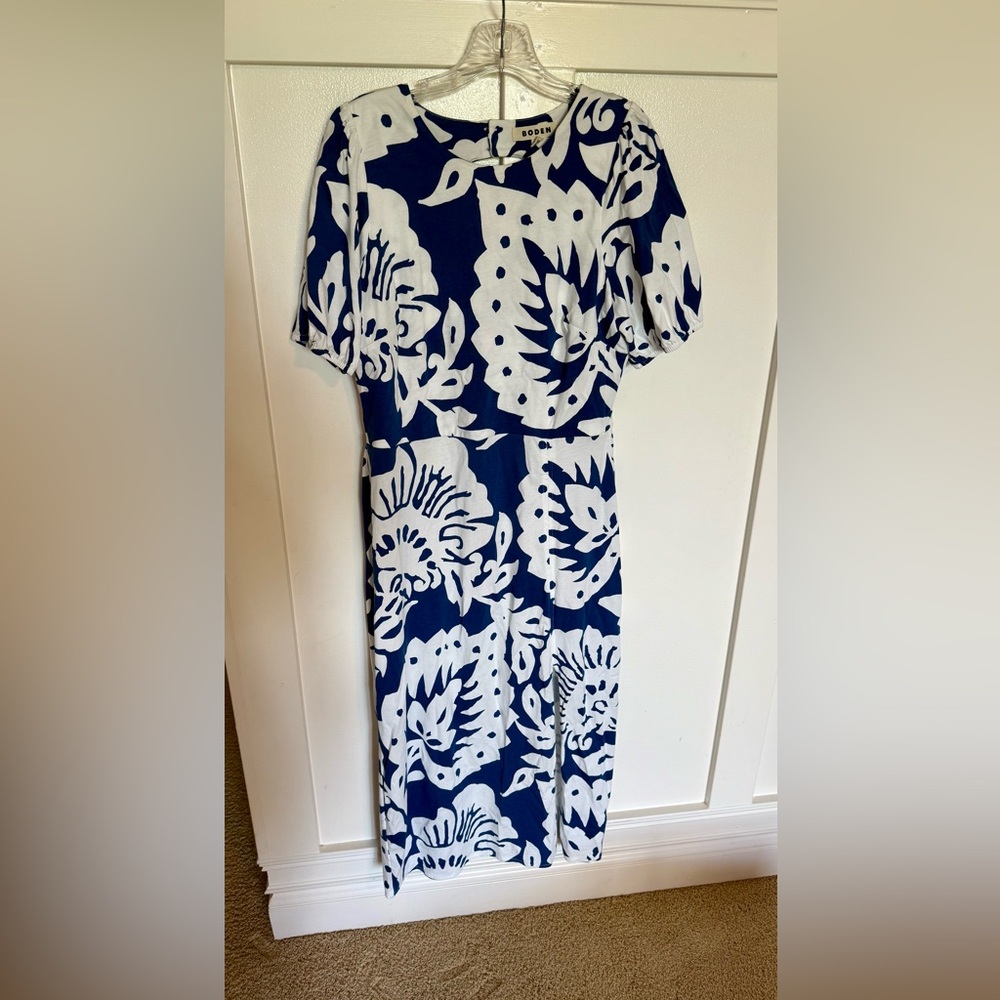 Boden Blue and White Sheath Dress